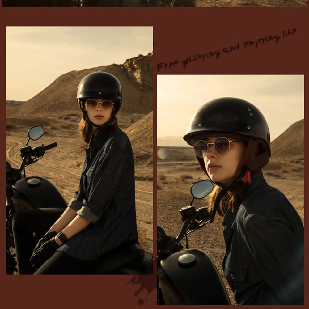 GXT Retro Motorcycle Helmet Vintage Moto Helmet Open Face Scooter Biker Motorbike Racing riding Helmet DOT Approved M-2XL - Image 4