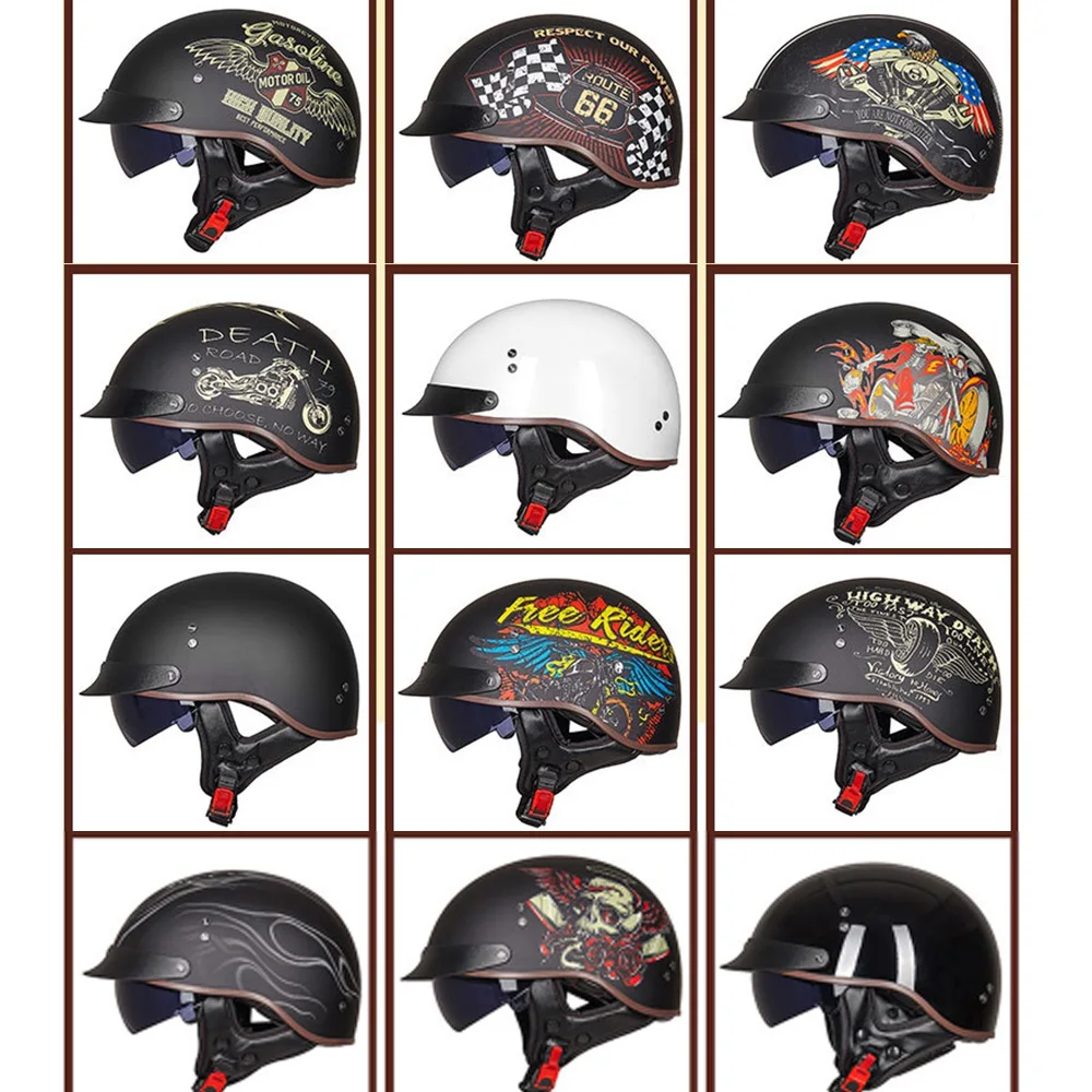 GXT Retro Motorcycle Helmet Vintage Moto Helmet Open Face Scooter Biker Motorbike Racing riding Helmet DOT Approved M-2XL - Image 5
