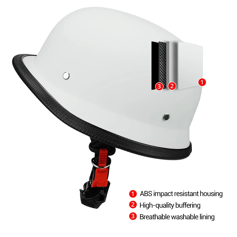 DOT Certified Retro Half Helmet Vintage Motorcycle Helmet With Eyewear Groove Open Face Design For Cruiser Custom Bikes - Image 3