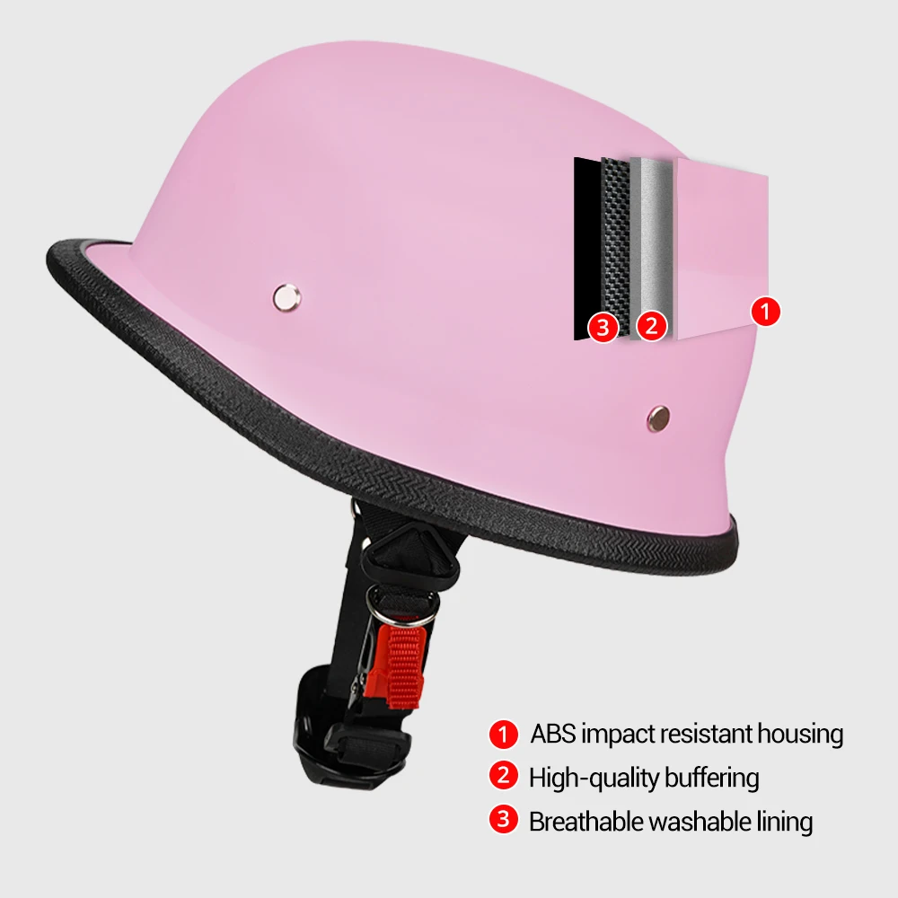 DOT Certified Retro Motorcycle Half Helmet With Eyewear Vintage Unisex Open Face Helmet S-XXL For Cruiser Custom Riders - Image 2