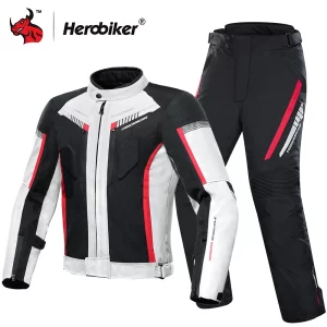 Motorcycle Jacket Pants Set Breathable Windproof All-Season Riding Gear Multi-Functional Protective Suit For Street Touring