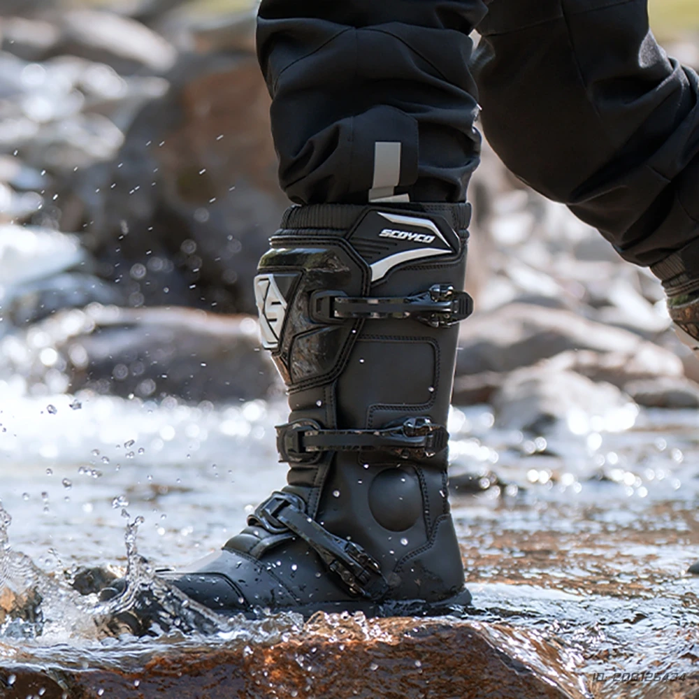 Motocross Boots Professional Protective Motorcycle Boot High-top Non-slip Racing Off-road Shoes Windproof Waterproof All Seasons - Image 4