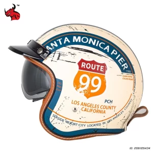 Retro Half Helmet Motorcycle Open Face Motocross 3/4 Dual Lens Half Helmet Cruise Motorbike Helmet Racing Motorcycle Accessories