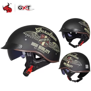 Retro Motorbike Helmet Summer Men Motocross Riding Protective Half Helmet Women Motorcycle DOT Certification Helmet