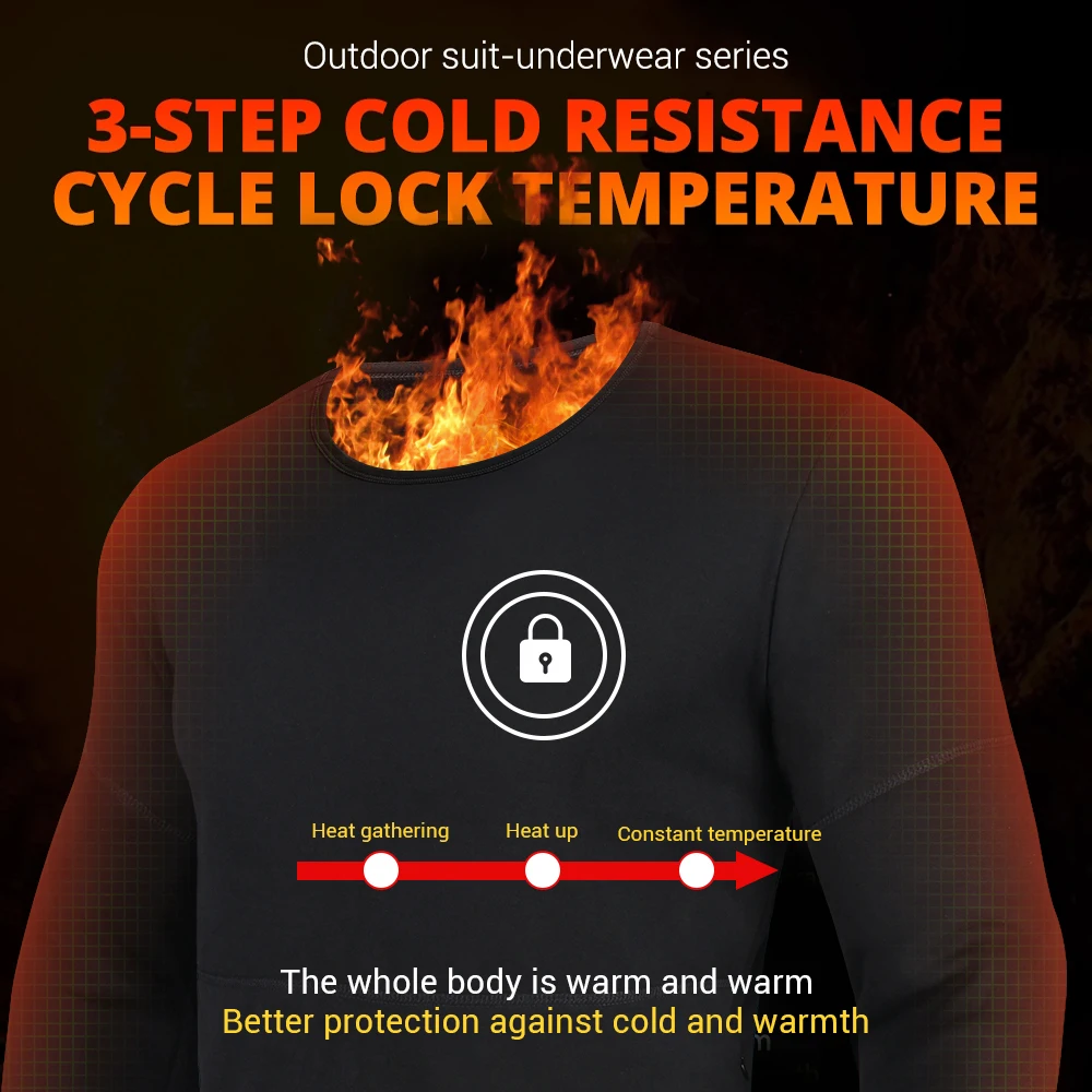 Professional Heated Jacket Pants Windproof Water Resistant Thermal Motorcycle Ski Suit for Men Women in Winter - Image 3