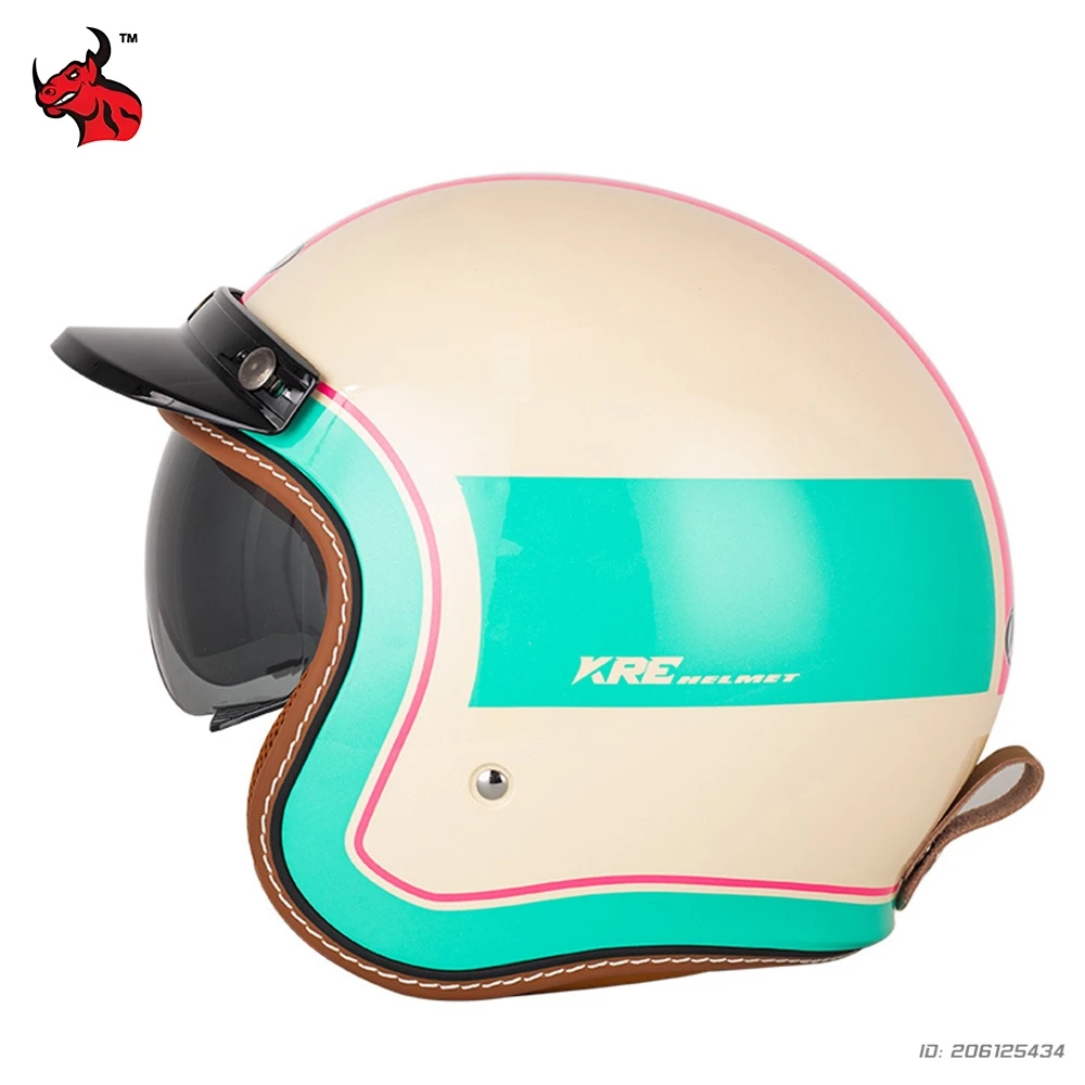 Motorcycle Helmet Half Open Face Motocross 3/4 Half Helmet Retro Moto Casco Capacete Moto Helmet Racing Safety Protective Helmet