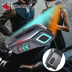 Wireless Motorcycle Helmet Headset HD Sound Interphone 40H Talk Time IPX8 Waterproof For Group Riding Bluetooth Headset V5.4