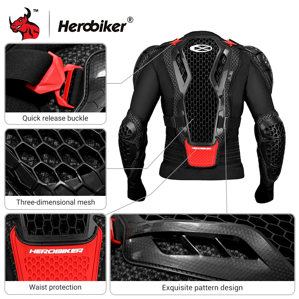 Breathable Motorcycle Body Armor Chest Spine Guard for Off-Road Biking Flexible Unisex Anti-Fall Jacket With Max Ventilation