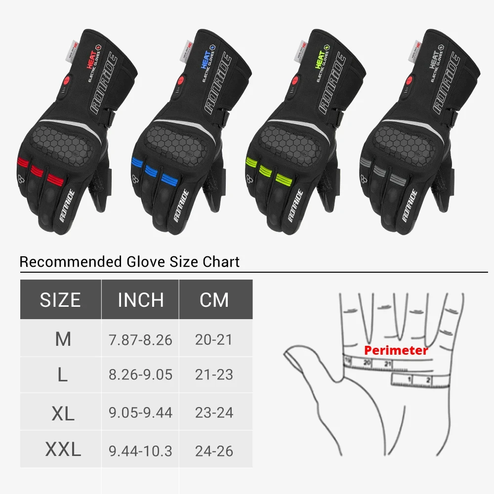 Heated Motorcycle Riding Gloves for Winter Waterproof Thermal Ski Gloves with Battery Warm Electric Heated Gloves 4 Colors - Image 6