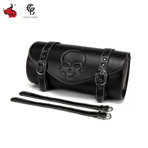 Motorcycle Saddle Bags PU Leather Tool Pouches Storage Splashproof Motorcycle Front Bag Universal Fork Bag Handlebar Saddlebag