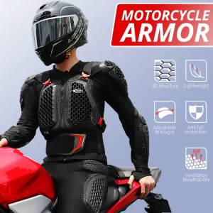 Off-Road Motorcycle Armor Unisex With Chest Back Protection Breathable Abrasion-Resistant Impact Gear For Moto Riding Jacket