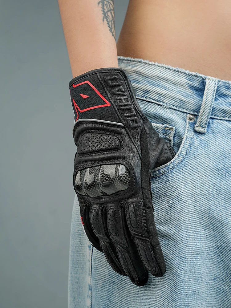 DUHAN Summer Motorcycle Gloves Carbon Fiber Shell Knight Motorbike Gloves Anti Drop Breathable All Finger Glove Equipment - Image 3