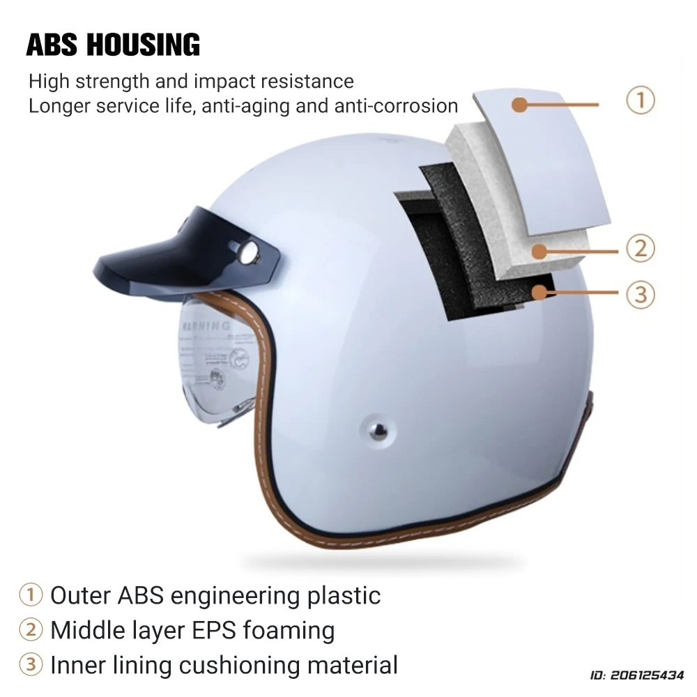 Retro Motorcycle Helmet 3/4 Open Face Helmets Riding DOT Certification Casco Moto Helmet Half Face Capacete De Moto Men Women - Image 3