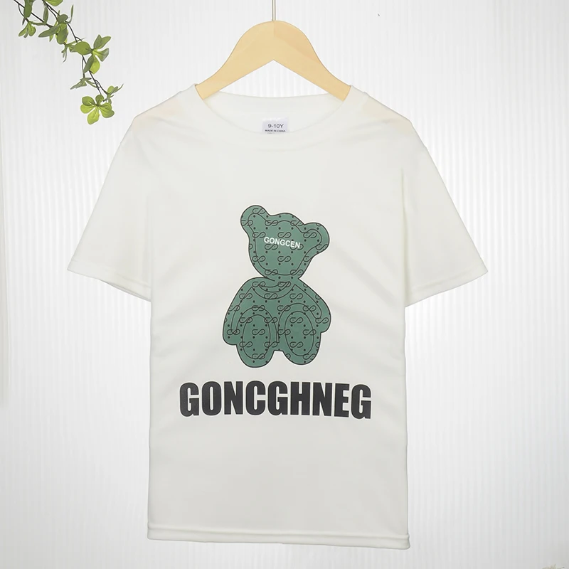 Children Boy Clothes Set Kid Girls Cartoon Bear Tshirts and Shorts 2 Pieces Suit Baby Letter Print Top Bottom Suit Tracksuits - Image 4