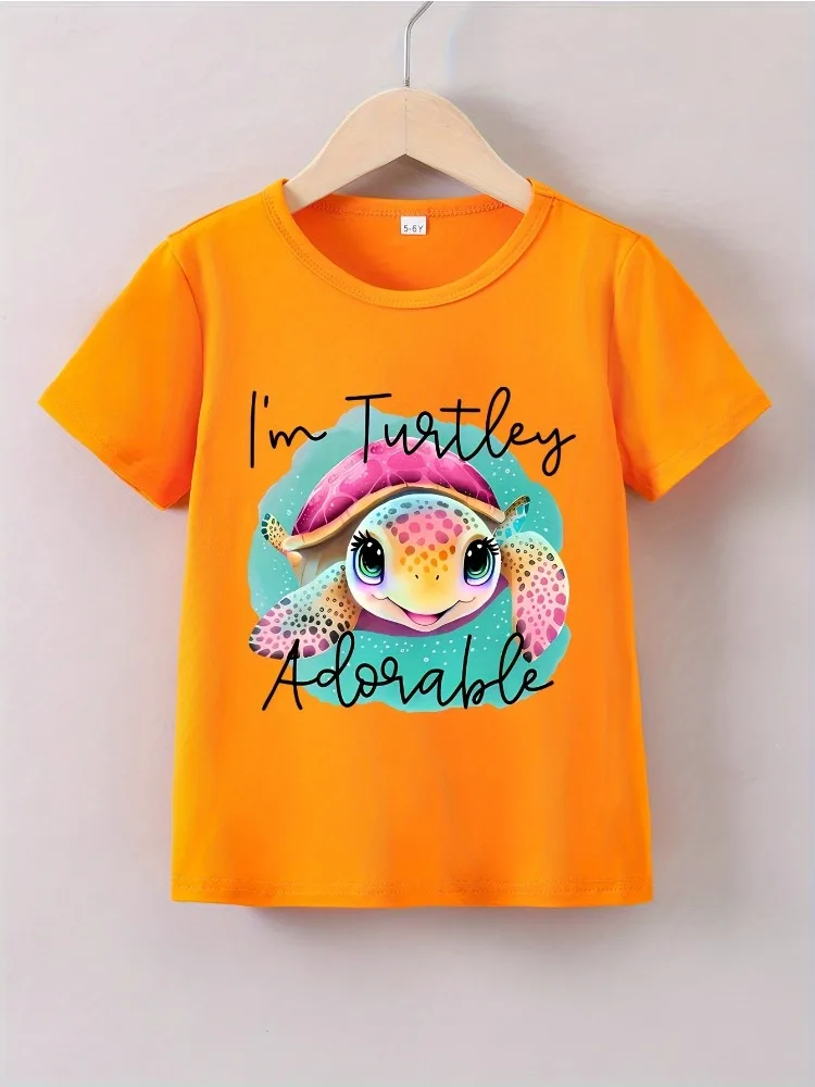 Summer Baby Boy Clothes Kid Girls Casual Sea Turtle Printed T-shirts Children Fashion Crew Neck Short Sleeve Top - Image 2