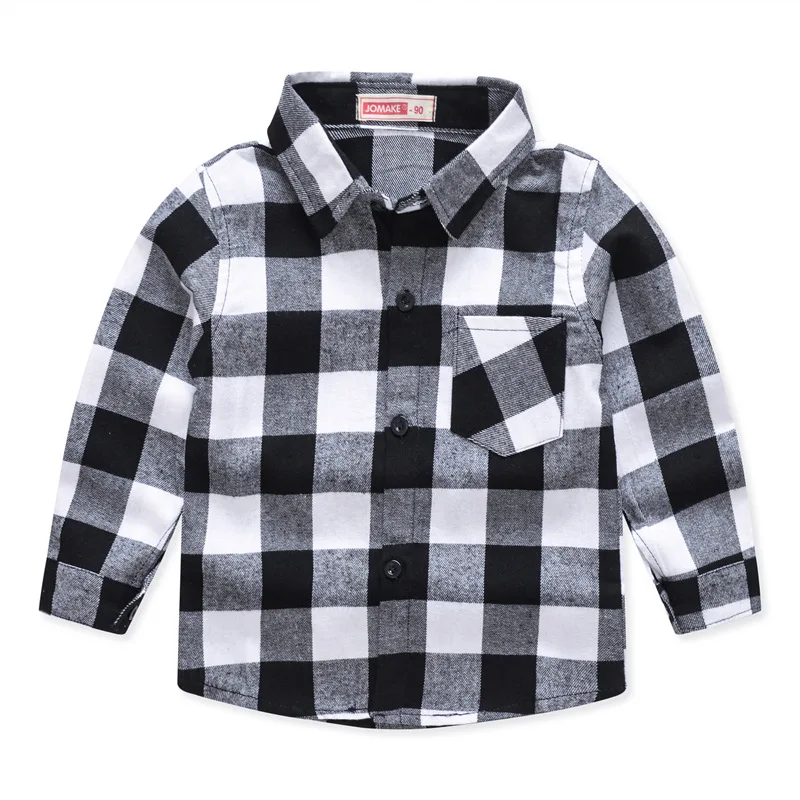Autumn Children Boy Clothes Red Black Plaid Shirts Kid Single Breasted Lapel Top Spring Baby Fashion Party Outfits - Image 2