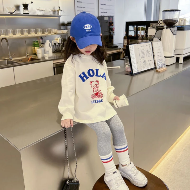 Autumn Clothes Baby Girl Cartoon Bear Sweater Top and Legging Pant Set Children Cotton Letter Pullover Sport Trousers 2pcs Suit - Image 5
