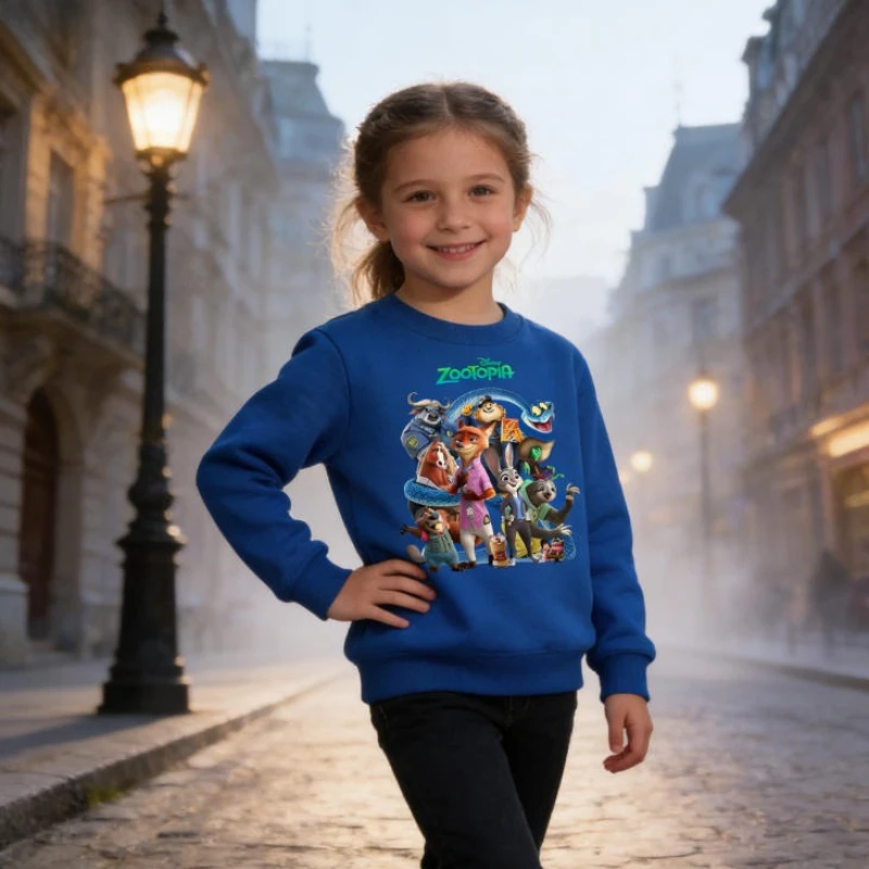 Spring Zootopia 2 Nick Judy Children Sweatshirt Cartoon Print Kids Clothes For Boys Girls Soft Casual Daily Wear Pullover Top - Image 4
