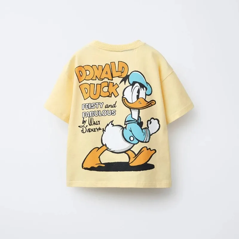 Disney Summer Cotton Short Sleeve T-shirts Children Boy Mickey Printed Crew Neck Top Kid Girls Cartoon Fashion Top - Image 3