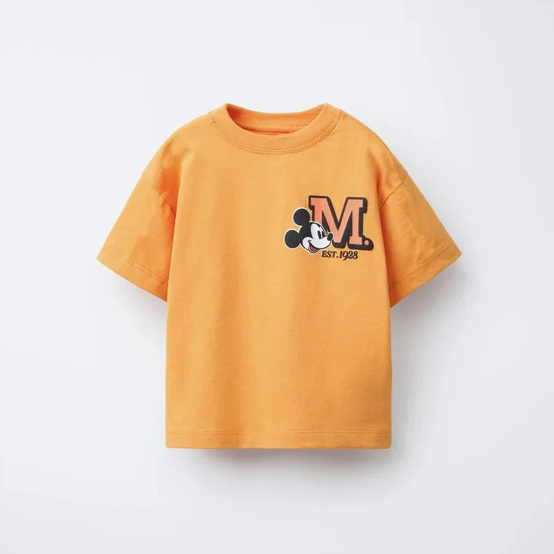 Disney Summer Cotton Short Sleeve T-shirts Children Boy Mickey Printed Crew Neck Top Kid Girls Cartoon Fashion Top - Image 4