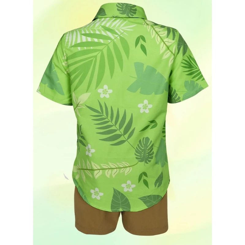 Nick Wilde Cosplay Costumes Zootopia Cosplay Summer Shirt Tie Nick Suits Green Short Sleeve Shirts Top and Pants 2 Pieces Suit - Image 2