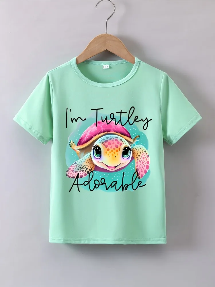 Summer Baby Boy Clothes Kid Girls Casual Sea Turtle Printed T-shirts Children Fashion Crew Neck Short Sleeve Top
